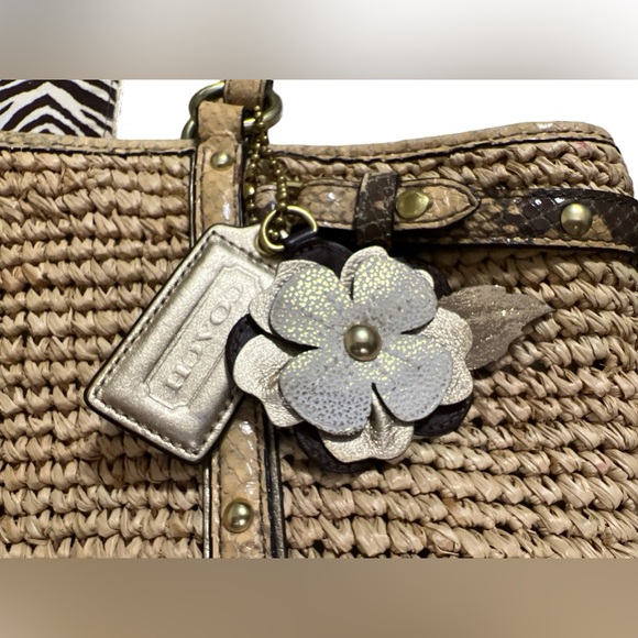 Coach Natalie Weekender Straw Shoulder Bag Tote - Picture 13 of 16